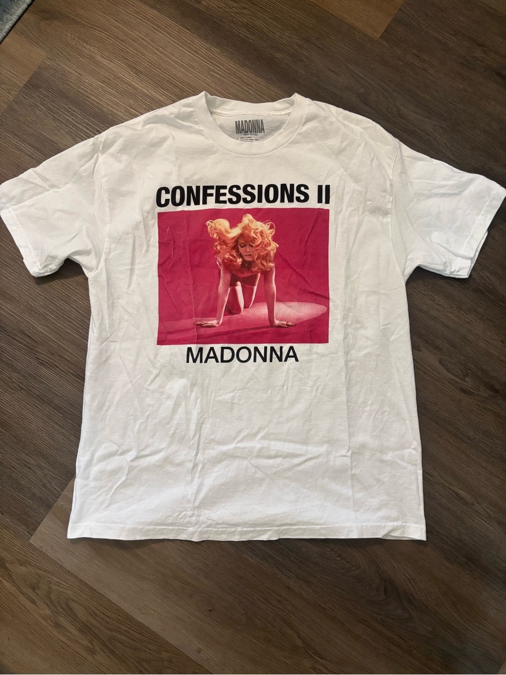 Madonna Confessions II Graphic Tee - White with Pink Artwork